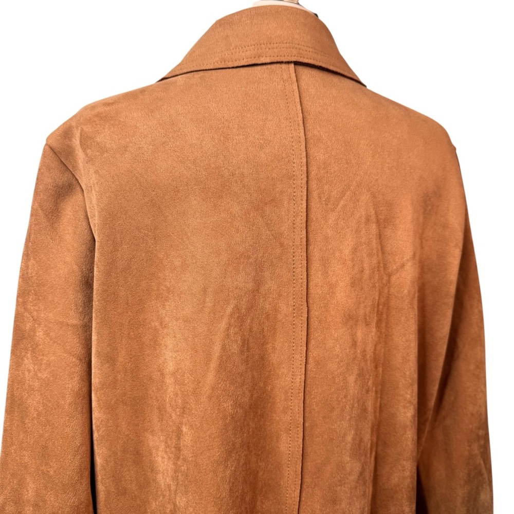 Philosophy Republic Clothing Camel Faux Suede Duster Coat NWOT L - Picture 10 of 12